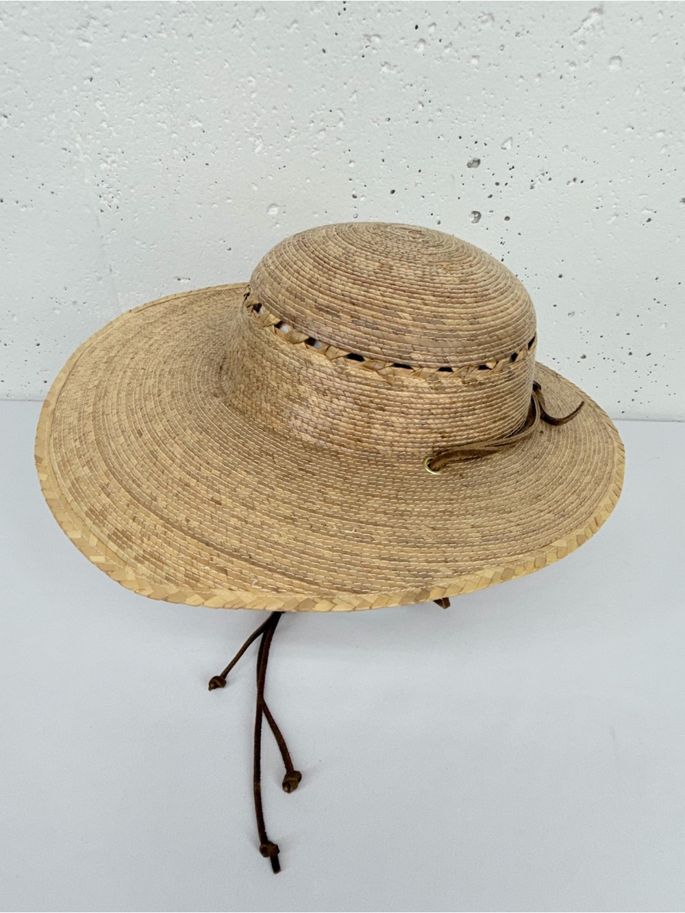 Tulaa Laurel Handcrafted Straw Hat with suede strap